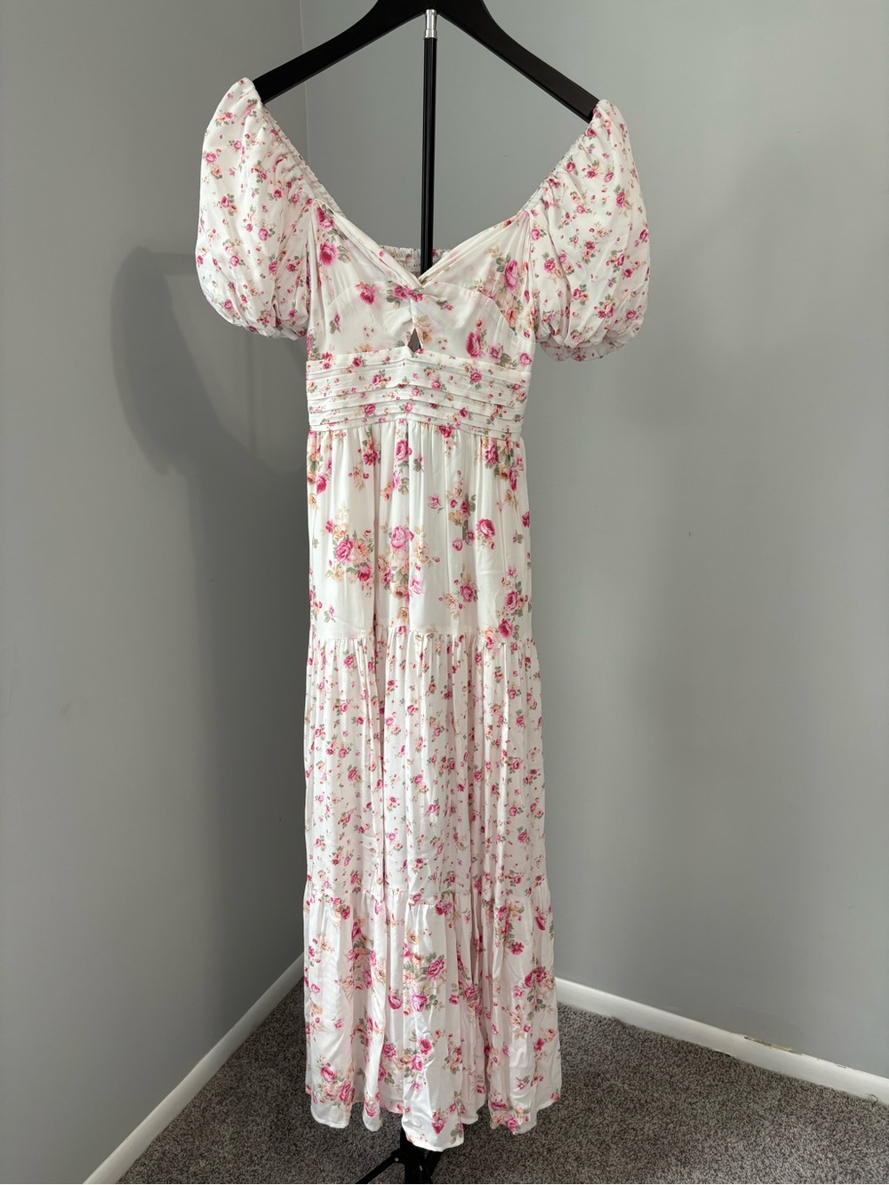 Altar'd State White Pink Floral Solana Maxi Dress Size S NWT ASWD-253-843 - Picture 2 of 10